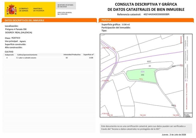 Undeveloped Land for sale in Montroy - € 14,900 (Ref: 9941791)