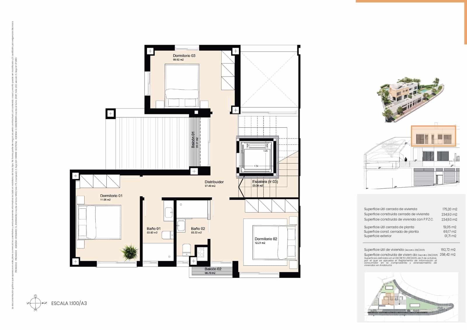 3 soverom Kjedet enebolig til salgs i Malaga by med svømmebasseng - € 1 650 000 (Ref: 8137978)