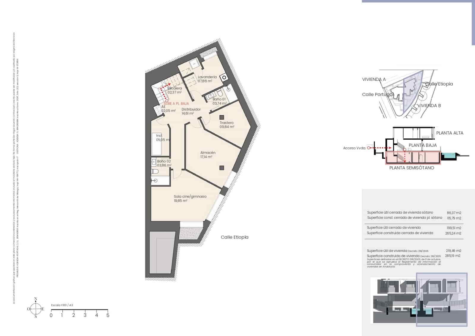 3 soveværelse Byhus til salg i Malaga by med swimmingpool - € 1.470.000 (Ref: 8851052)