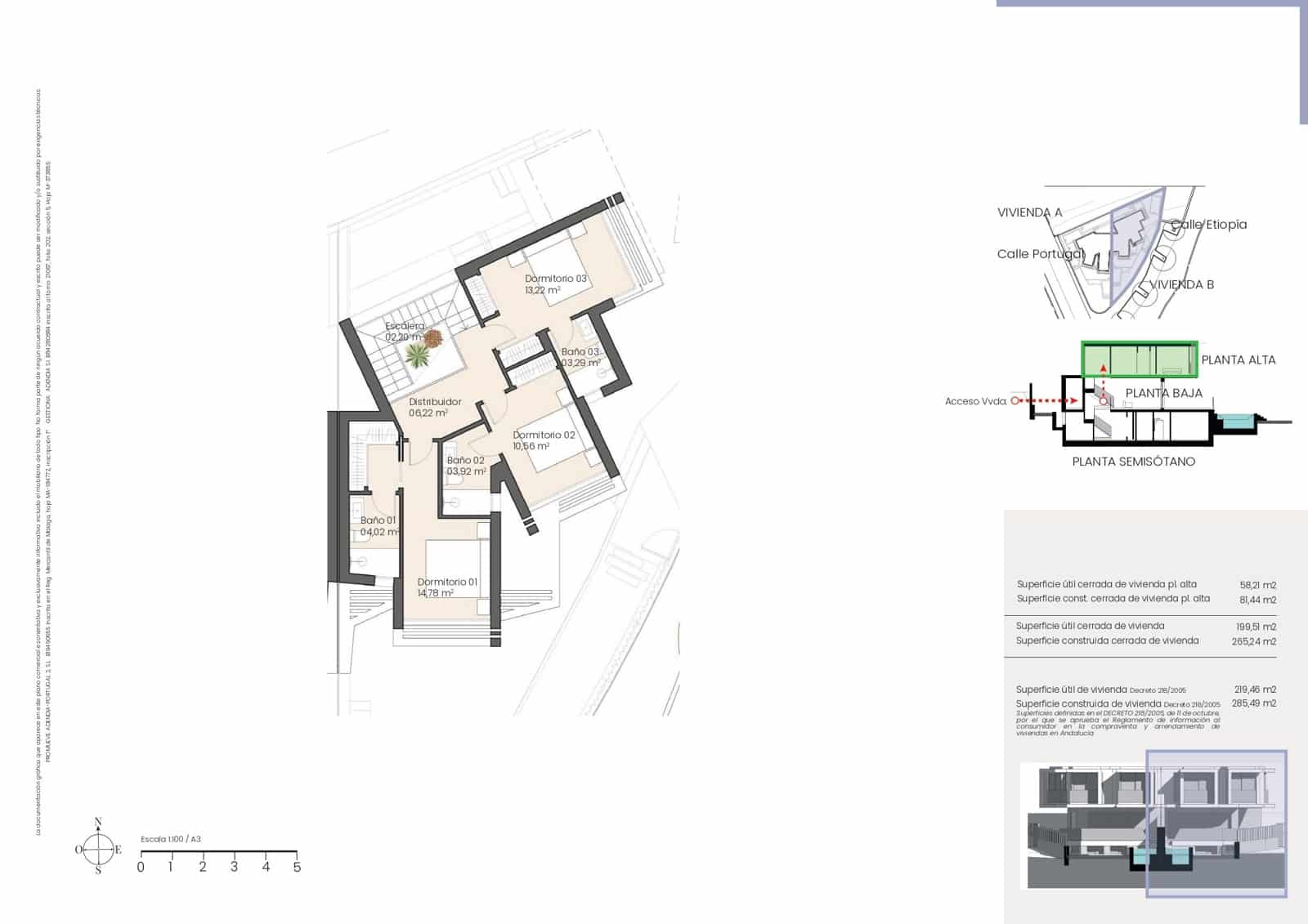 3 soveværelse Byhus til salg i Malaga by med swimmingpool - € 1.470.000 (Ref: 8851052)