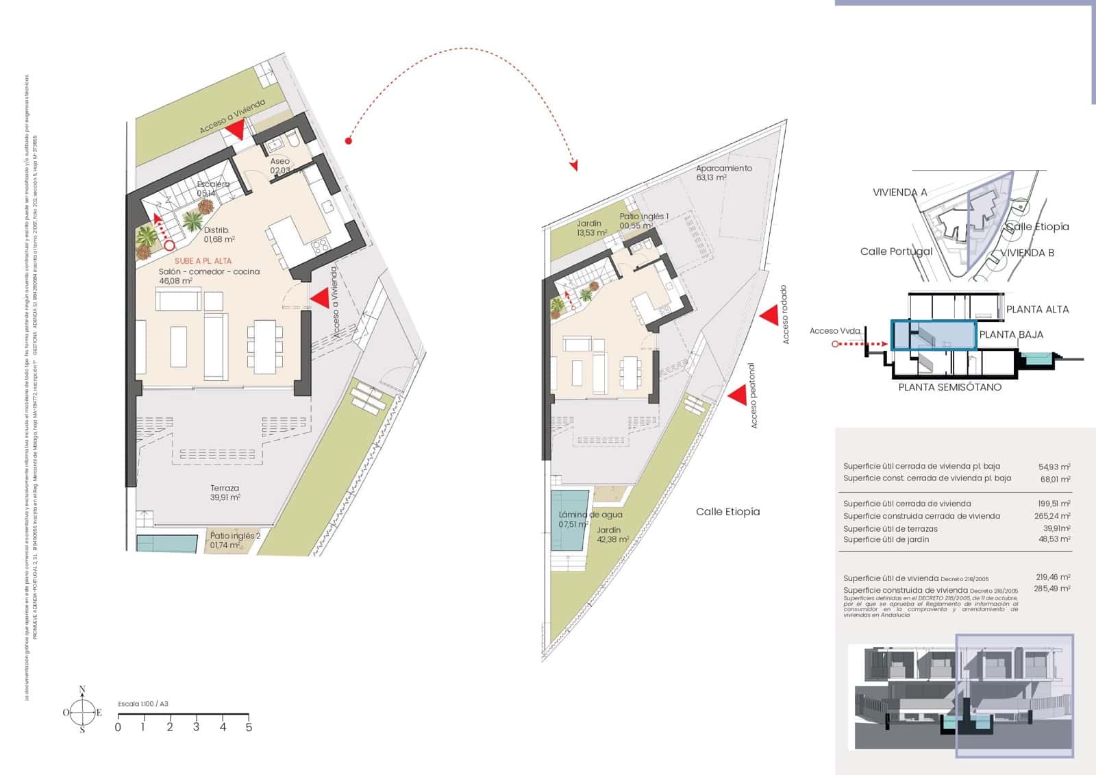 3 soveværelse Byhus til salg i Malaga by med swimmingpool - € 1.470.000 (Ref: 8851052)