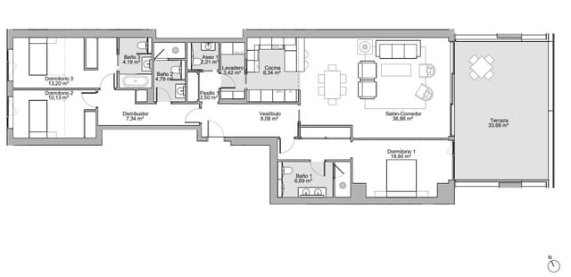 3 slaapkamer Appartement te koop in Torre del Rio, Málaga stad met zwembad - € 1.950.000 (Ref: 8895929)