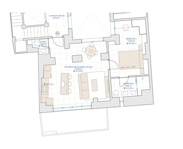 1 chambre Appartement à vendre à Centro Historico, Malaga ville - 370 000 € (Ref: 9013076)