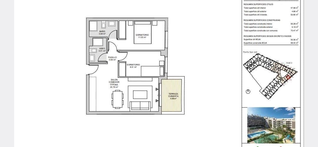 2 soverom Leilighet til salgs i Mijas Costa med svømmebasseng - € 279 000 (Ref: 9035573)