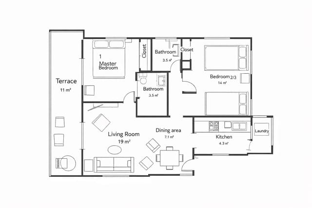 Apartamento de 3 habitaciones en Calahonda, Mijas en venta con piscina - 349.500 € (Ref: 9037665)
