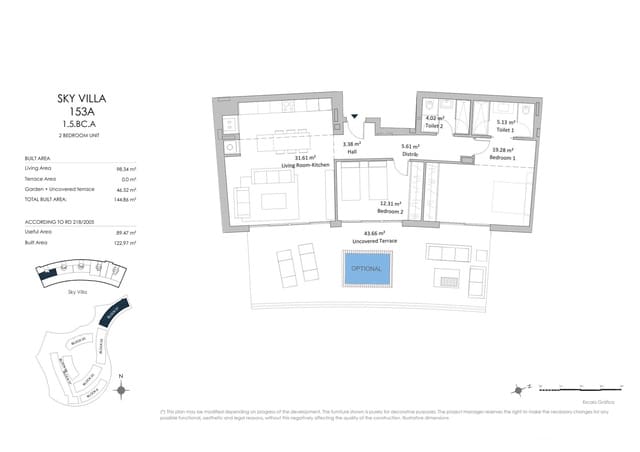 2 makuuhuone Huoneisto myytävänä paikassa Torreblanca, Fuengirola mukana uima-altaan - 810 000 € (Ref: 9251491)