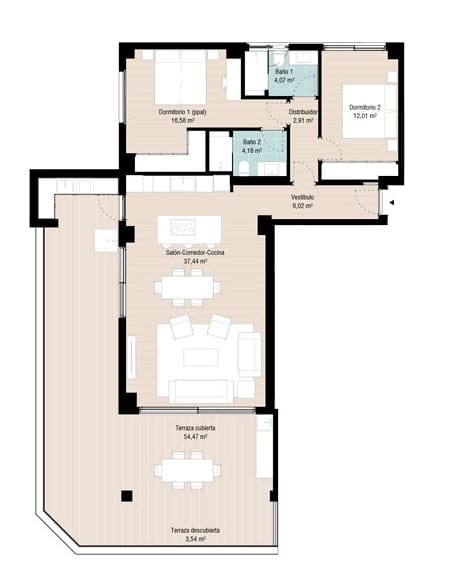 2 soverom Leilighet til salgs i Benalmadena med svømmebasseng - € 669 000 (Ref: 9352983)