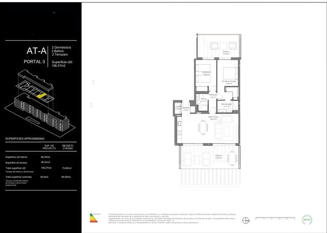 2 sovrum Takvåning till salu i Torremolinos med pool - 640 000 € (Ref: 9376389)