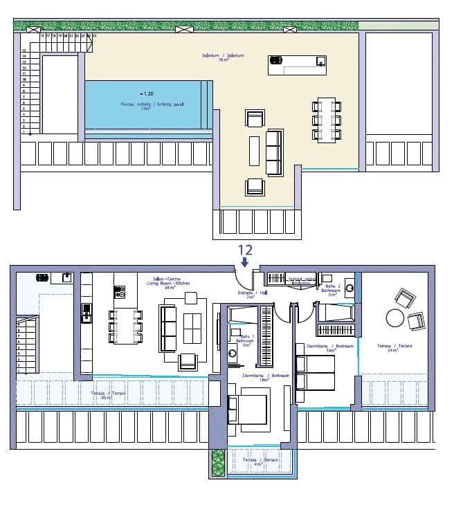 2 makuuhuone Kattohuoneisto myytävänä paikassa Estepona mukana uima-altaan - 975 000 € (Ref: 9400905)
