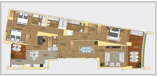 4 soverom Leilighet til leie i Palma de Mallorca med svømmebasseng garasje - € 5 500 (Ref: 9905081)