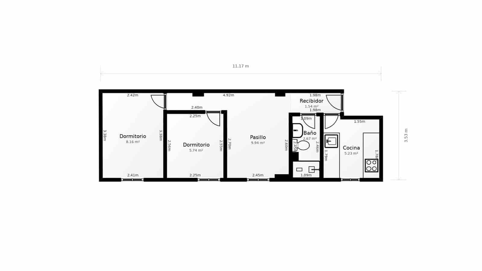 2 bedroom Flat for sale in Malaga city - € 170,000 (Ref: 10018970)