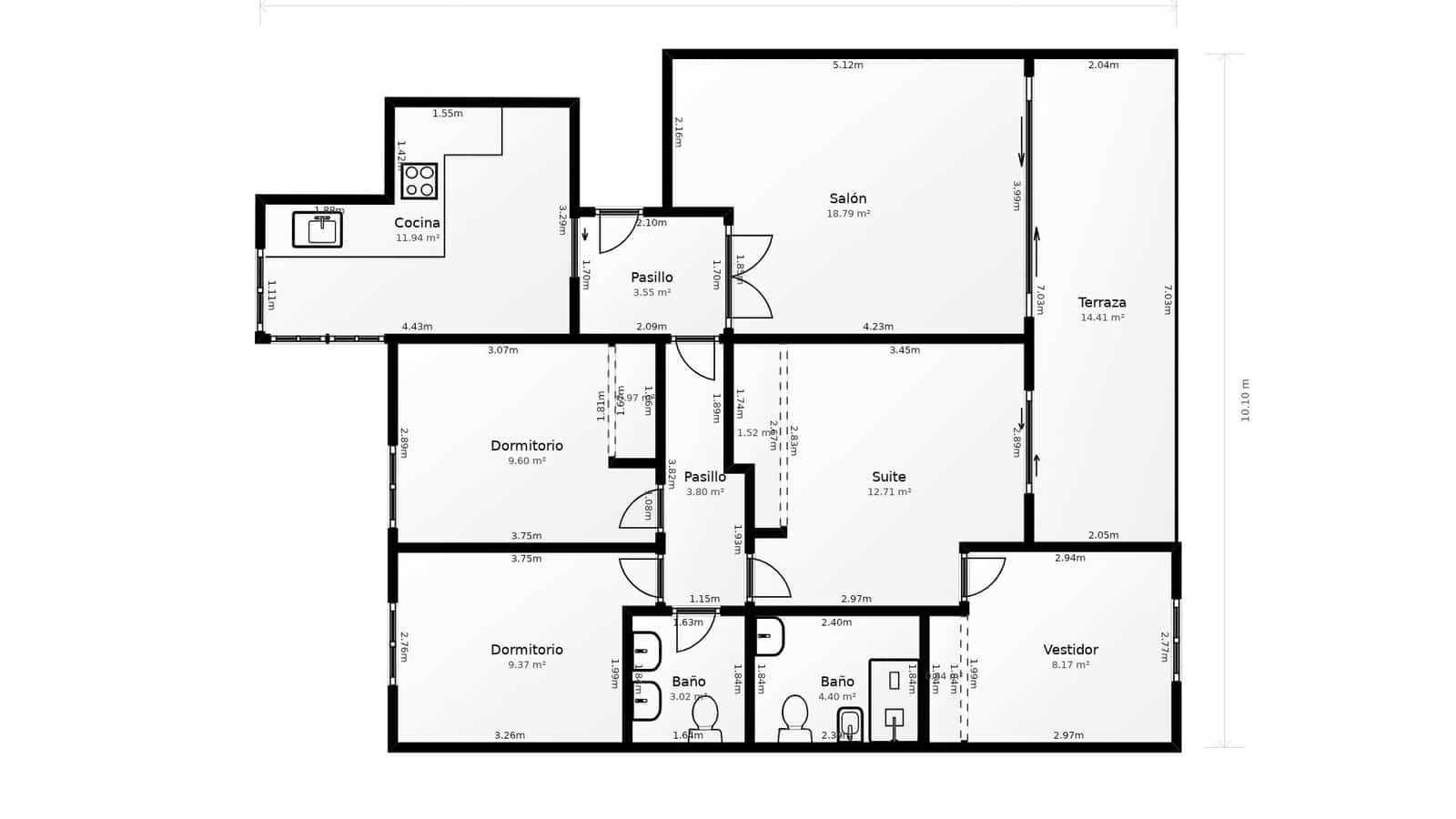 4 Zimmer Wohnung zu verkaufen in Malaga Stadt mit Garage - 750.000 € (Ref: 10151459)
