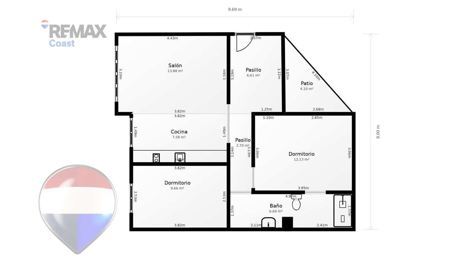 2 slaapkamer Flat te koop in Malaga stad met zwembad - € 240.000 (Ref: 9812268)