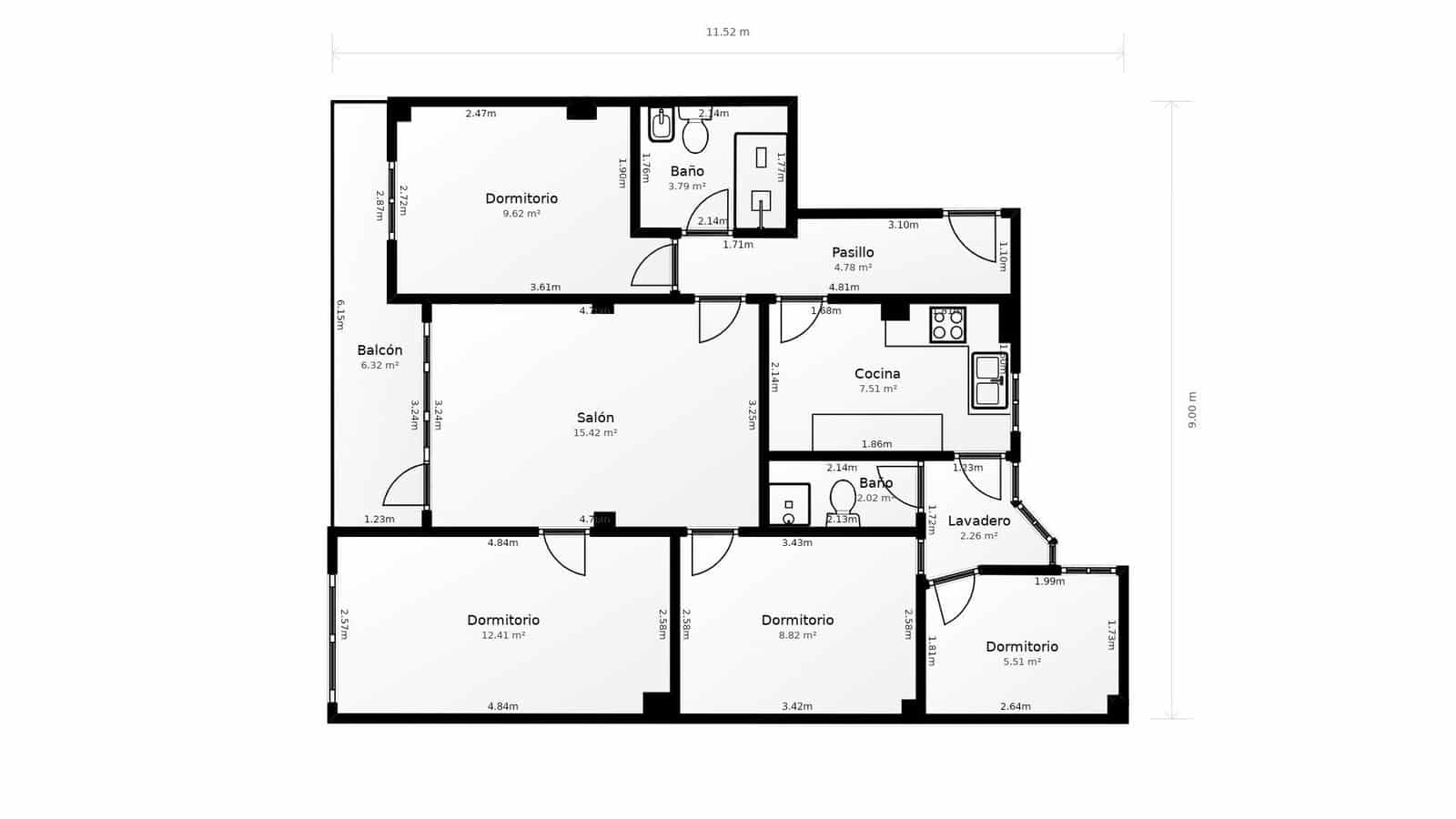 4 soverom Leilighet til salgs i Malaga by - € 287 000 (Ref: 9846564)