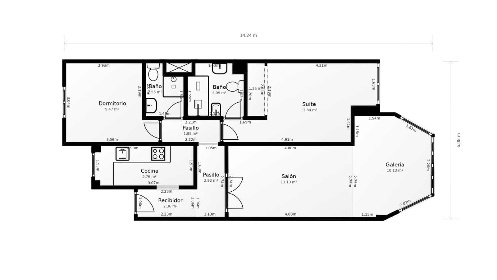 2 sypialnia Mieszkanie na sprzedaż w Miasto Malaga - 380 000 € (Ref: 9945877)