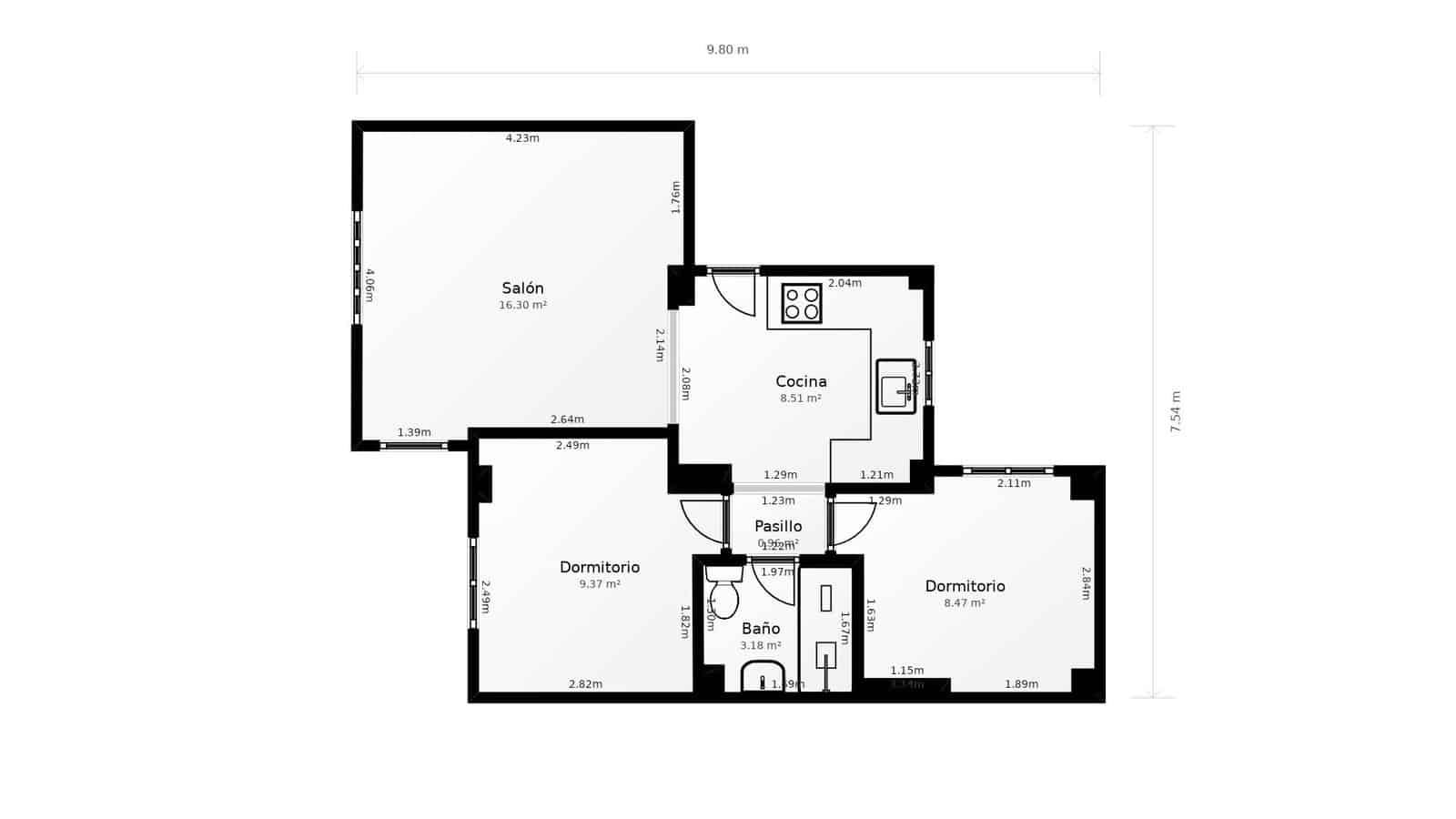 2 soveværelse Lejlighed til salg i Malaga by med garage - € 325.000 (Ref: 9977527)