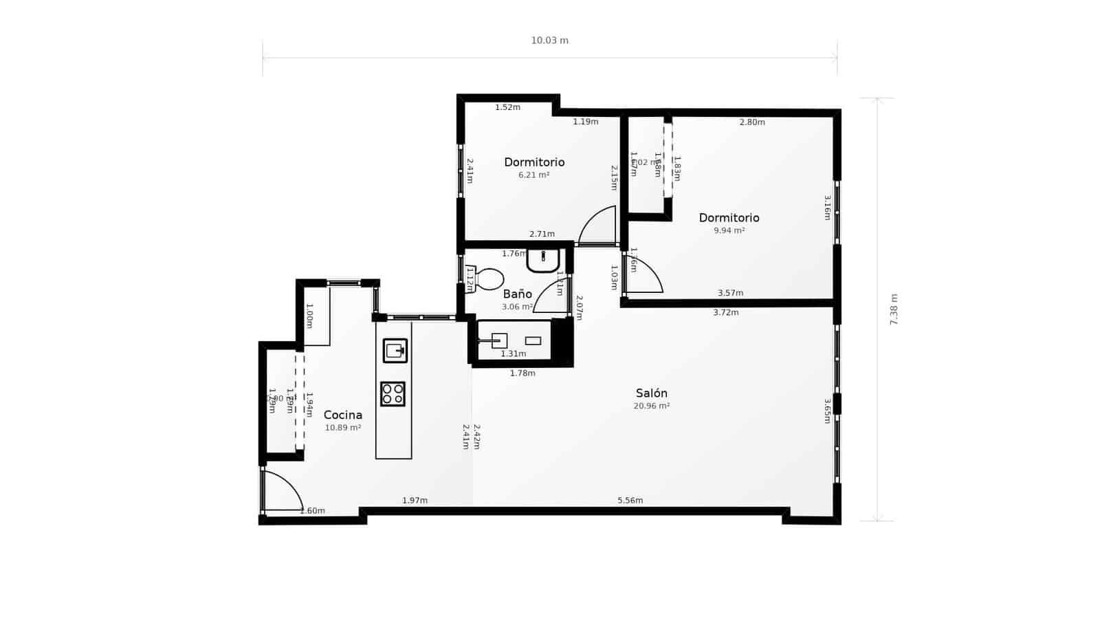 2 sypialnia Mieszkanie na sprzedaż w Miasto Malaga - 319 000 € (Ref: 9977528)