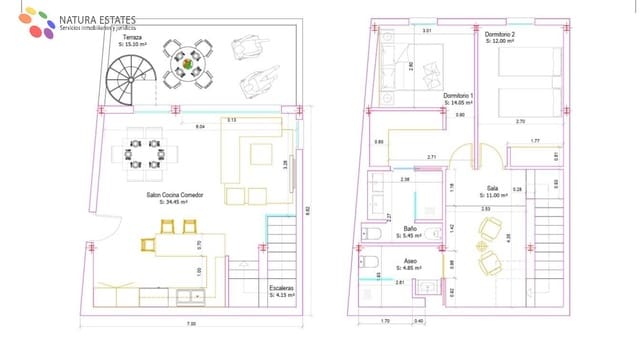 2 chambre Maison de Ville à vendre à Mojácar - 119 900 € (Ref: 9822870)