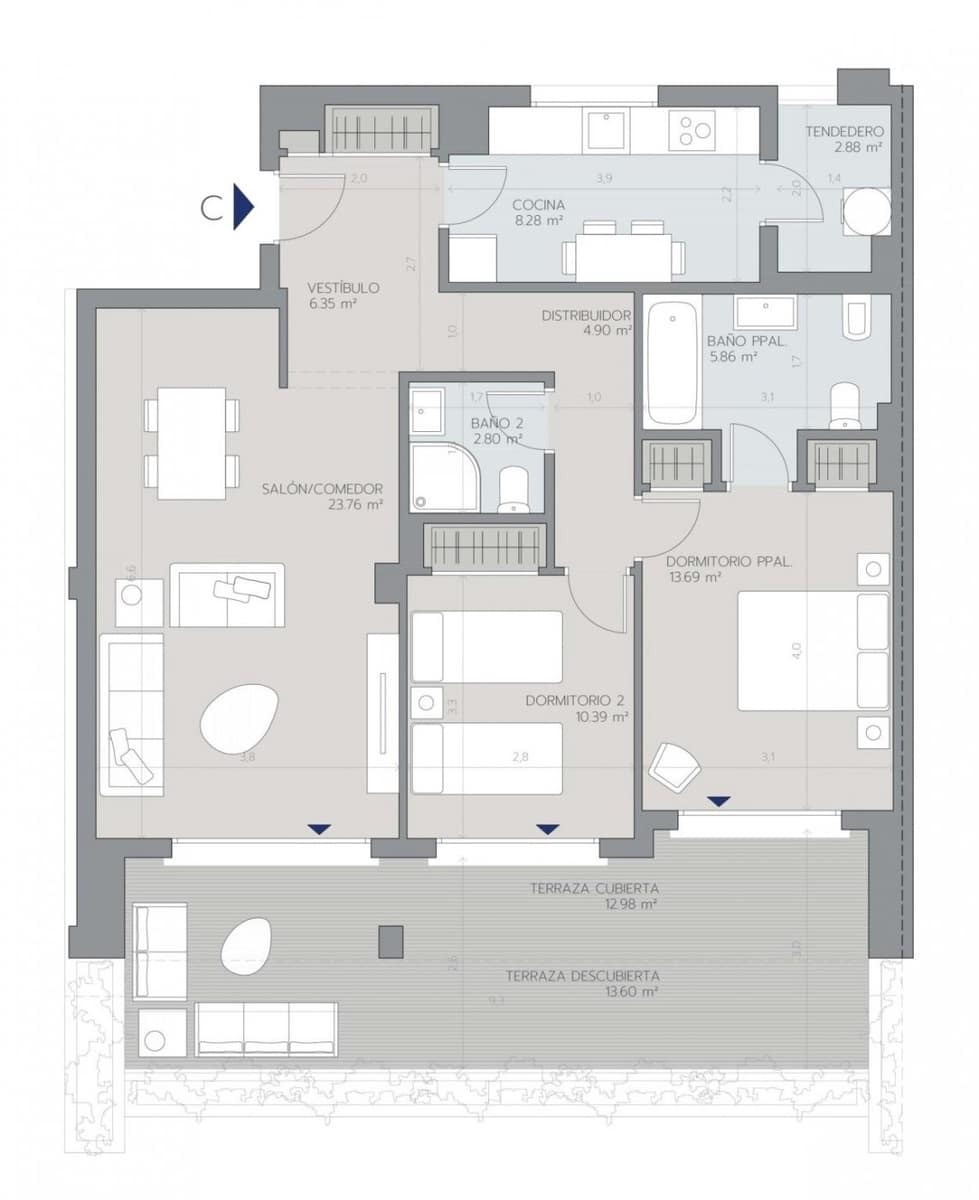 2 Zimmer Apartment zu verkaufen in Estepona mit Pool Garage - 267.000 € (Ref: 8109609)