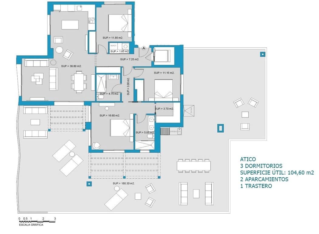 3 soverom Penthouse til salgs i Las Lagunas de Mijas med svømmebasseng garasje - € 797 000 (Ref: 8109623)