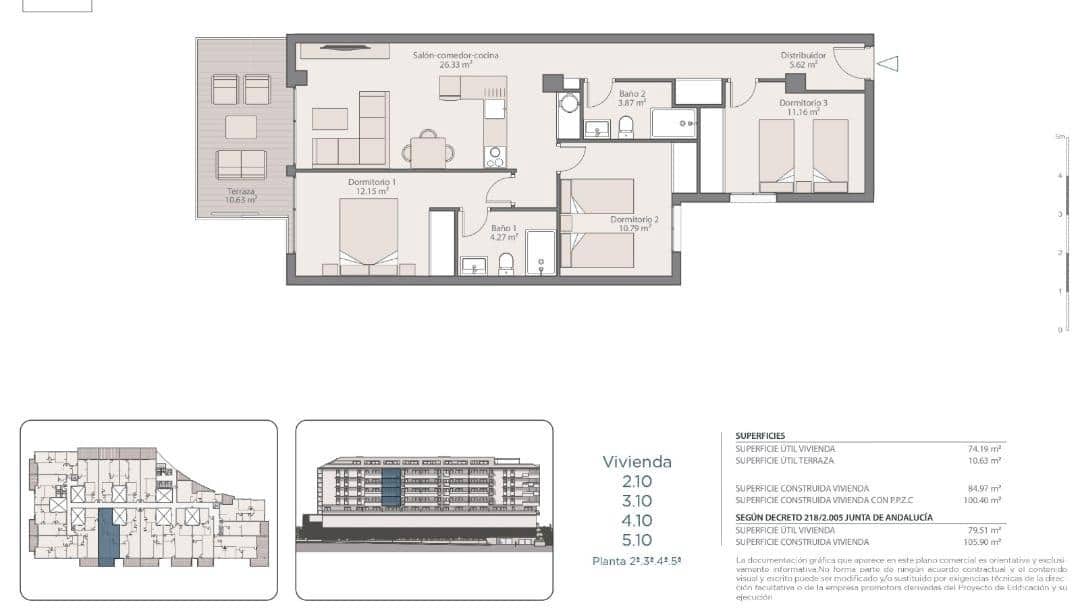 3 makuuhuone Asunto myytävänä paikassa Fuengirola mukana uima-altaan 
autotalli - 360 950 € (Ref: 9040303)