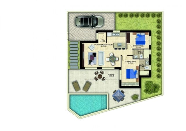 2 sovrum Villa till salu i Benijófar med pool - 453 000 € (Ref: 7925591)