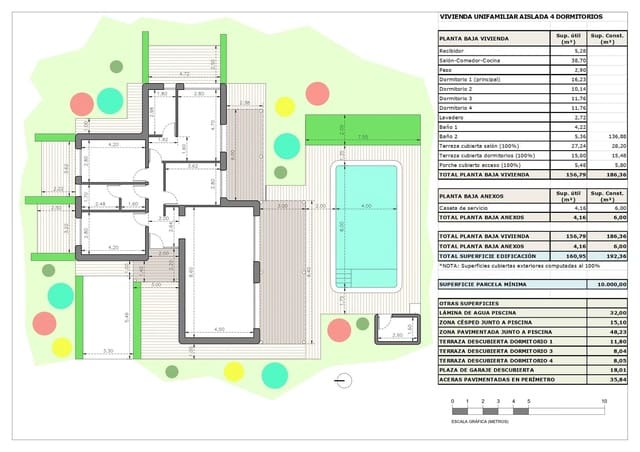 4 chambre Villa/Maison à vendre à Rodriguillo, Pinoso avec piscine - 426 000 € (Ref: 9516786)