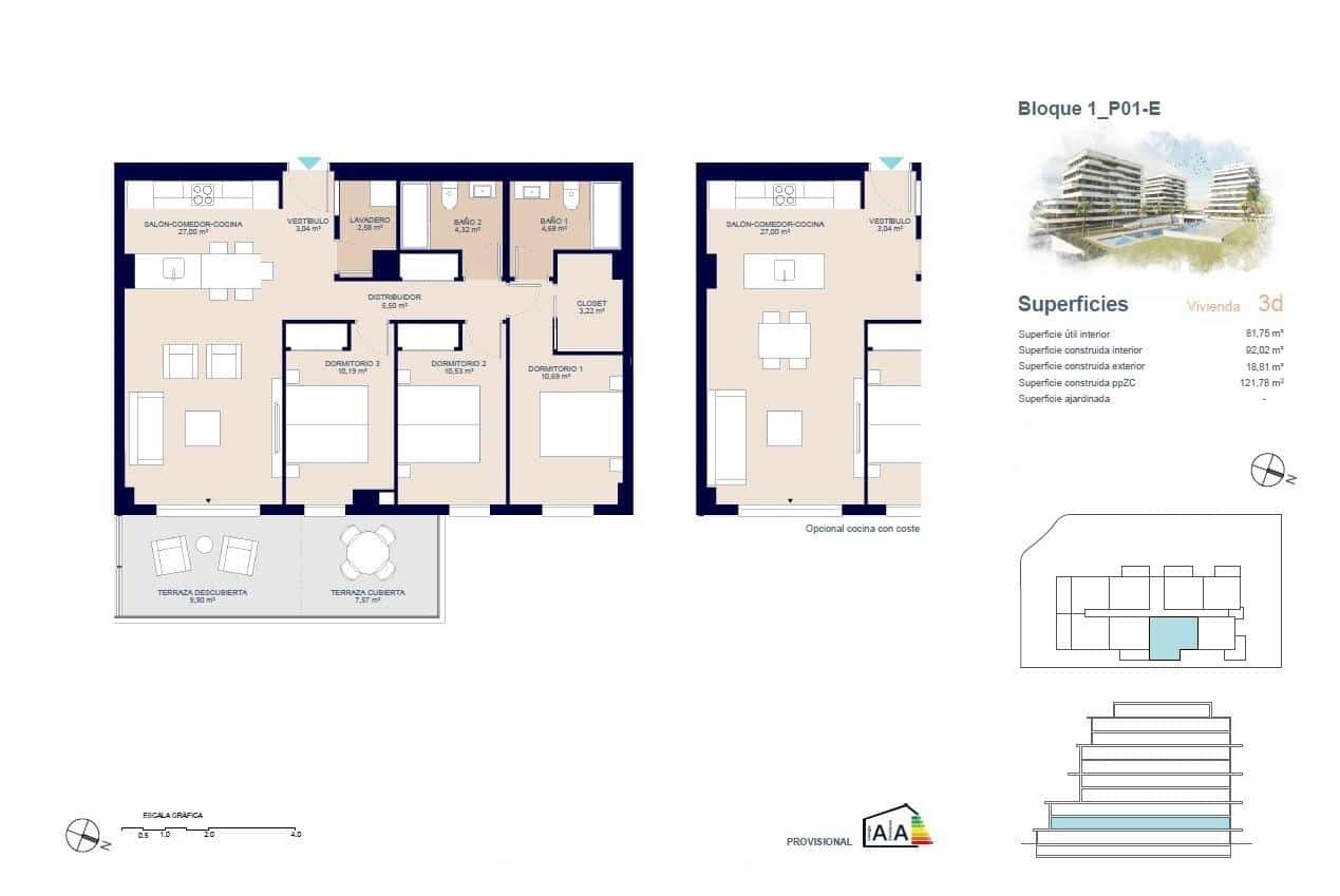 3 Zimmer Apartment zu verkaufen in La Villajoyosa / Vila Joiosa mit Pool - 423.000 € (Ref: 9517032)