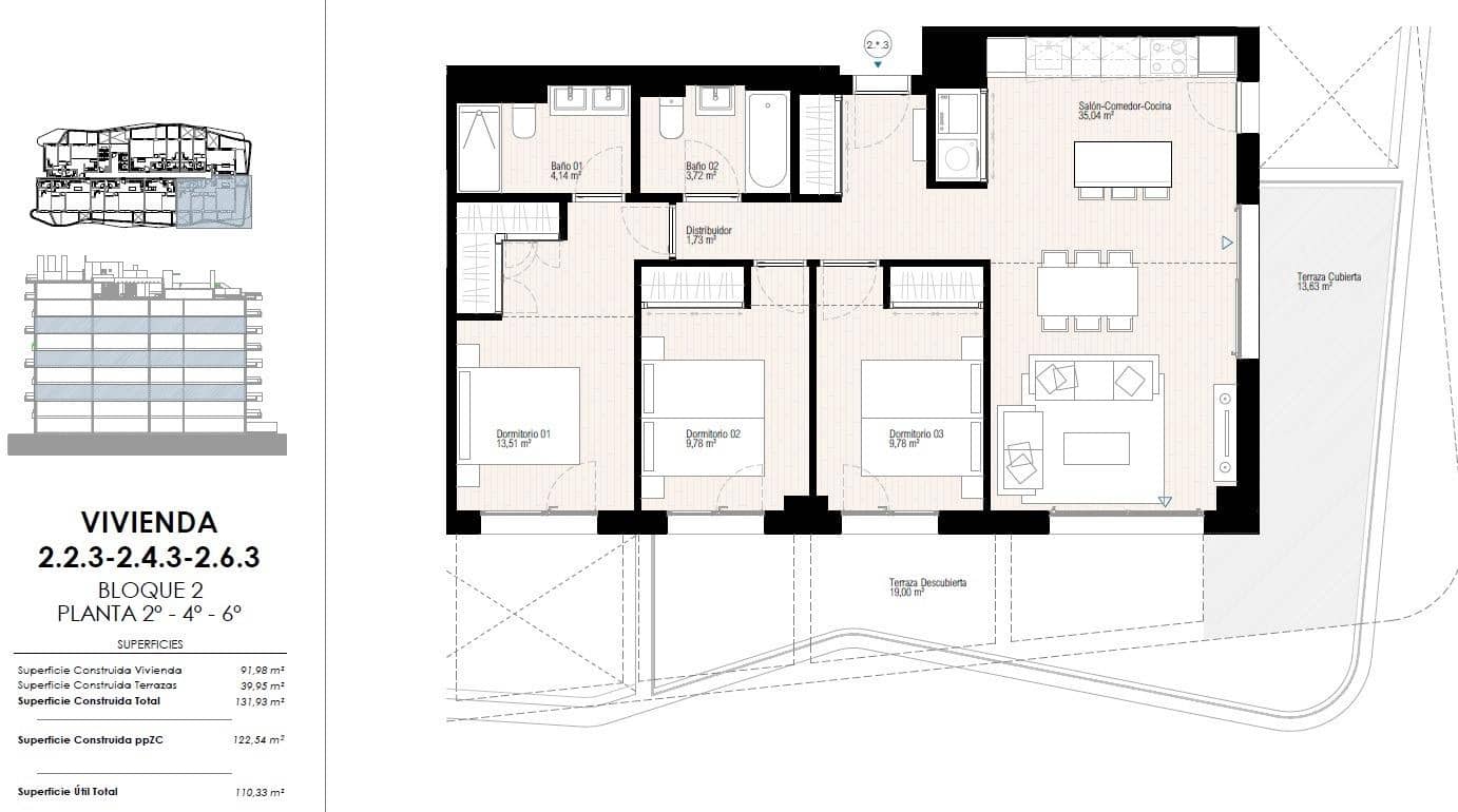 3 bedroom Apartment for sale in La Villajoyosa / Vila Joiosa with pool - € 597,000 (Ref: 9517054)