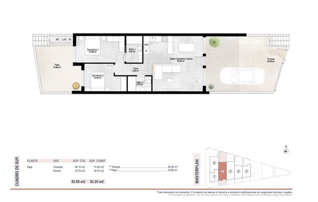 2 sovrum Radhus till salu i Lo Pagan, San Pedro del Pinatar med pool - 239 900 € (Ref: 9765471)