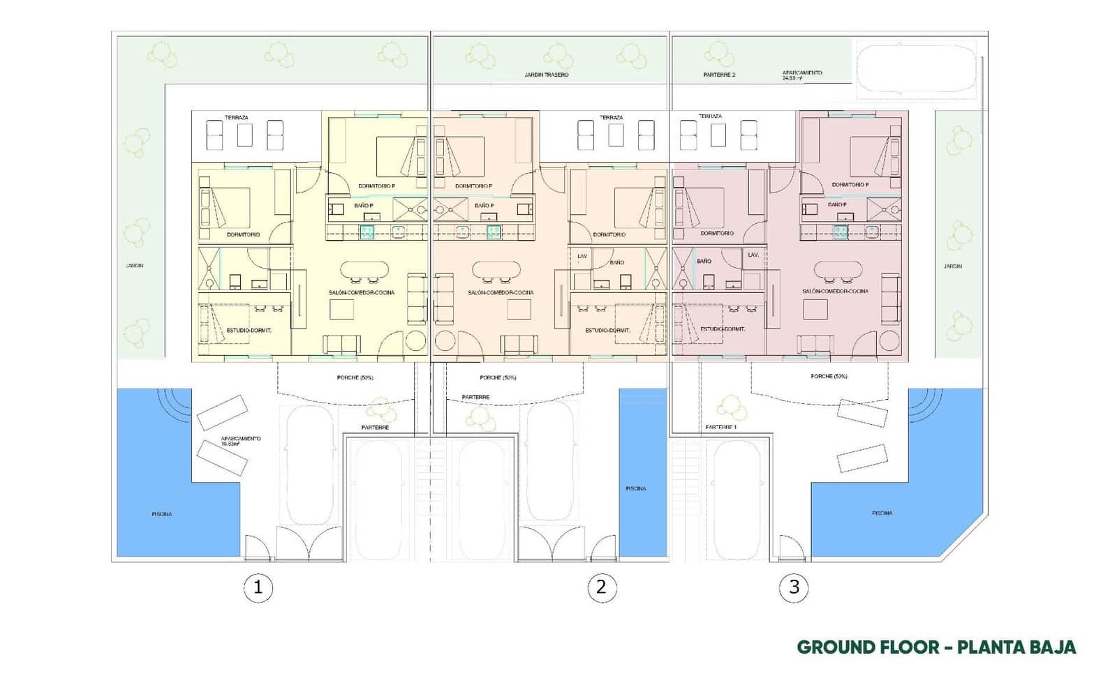 3 soveværelse Rækkehus til salg i Pilar de la Horadada med swimmingpool - € 389.900 (Ref: 9765671)