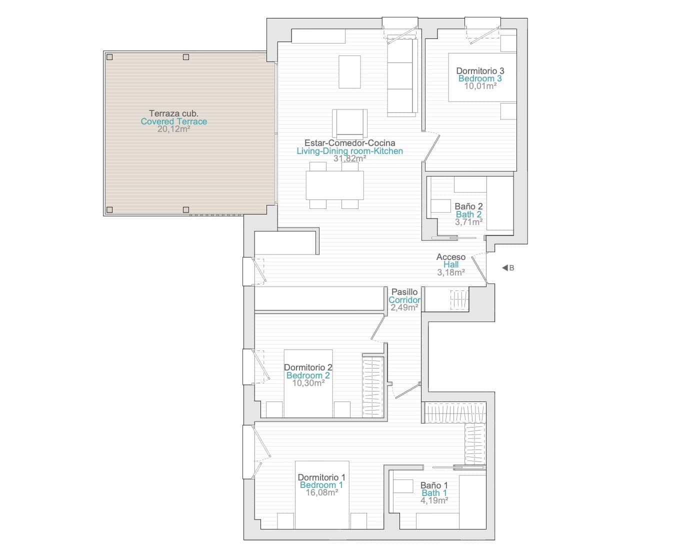 3 chambre Appartement à vendre à Denia avec garage - 395 000 € (Ref: 9765804)