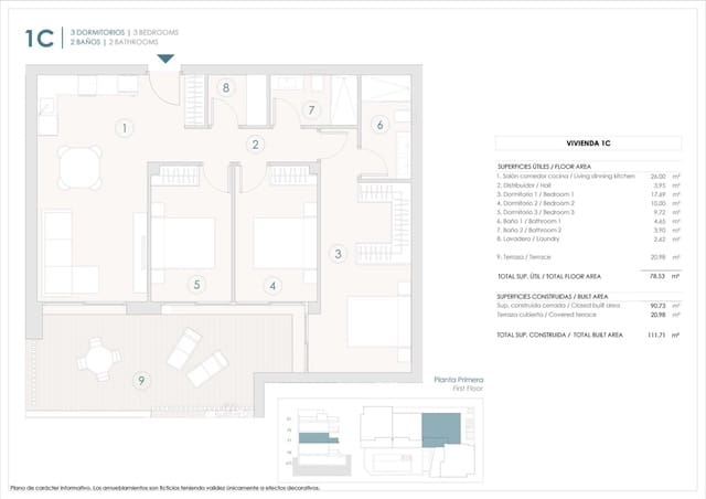 3 soverom Leilighet til salgs i Benijófar med svømmebasseng - € 294 000 (Ref: 9766262)