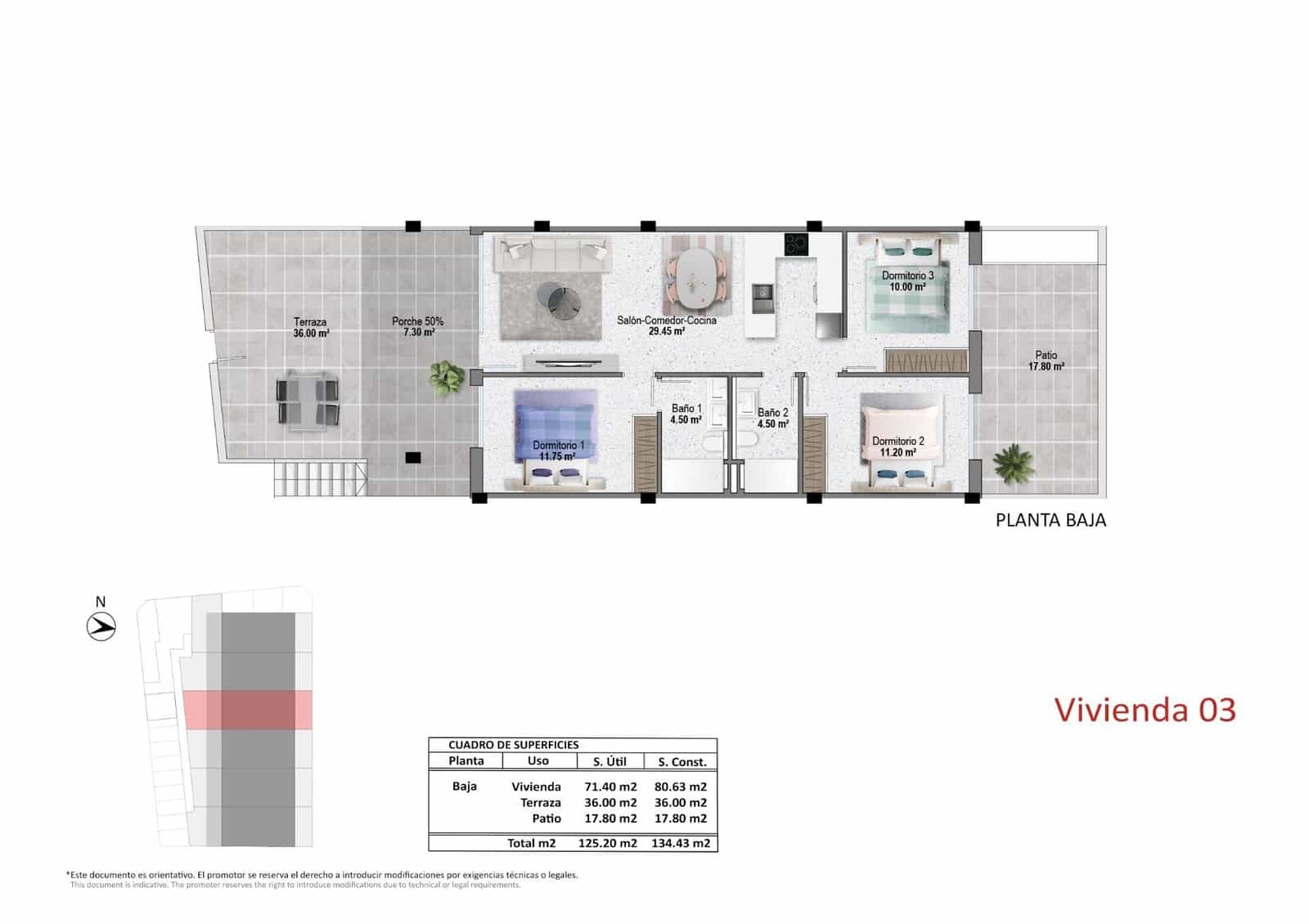 3 slaapkamer Rijtjeshuis te koop in Pilar de la Horadada met zwembad - € 289.900 (Ref: 9766611)