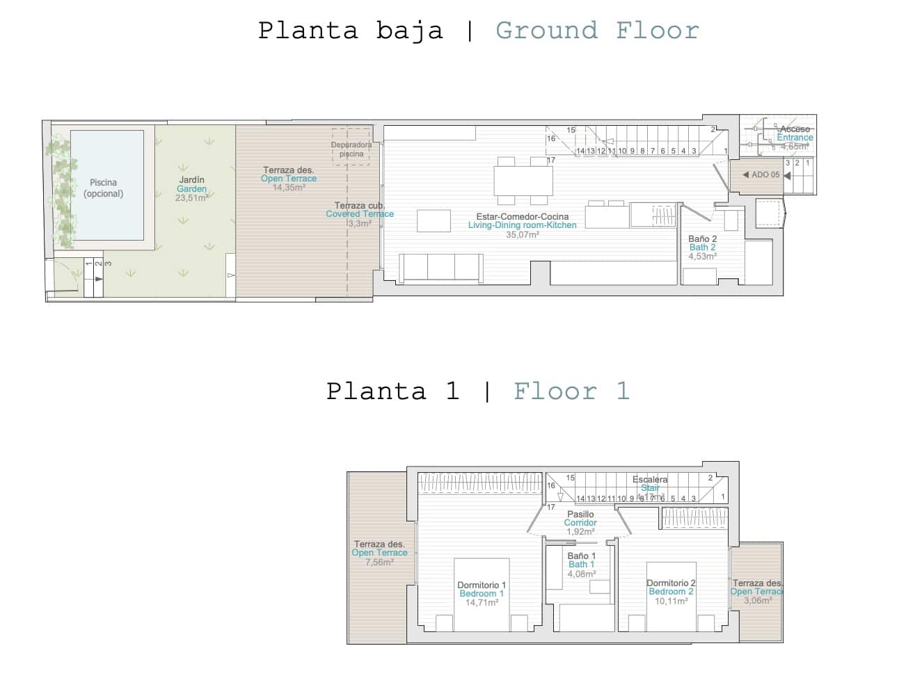 2 makuuhuone Rivitalo myytävänä paikassa Denia mukana 
autotalli - 357 000 € (Ref: 9766716)
