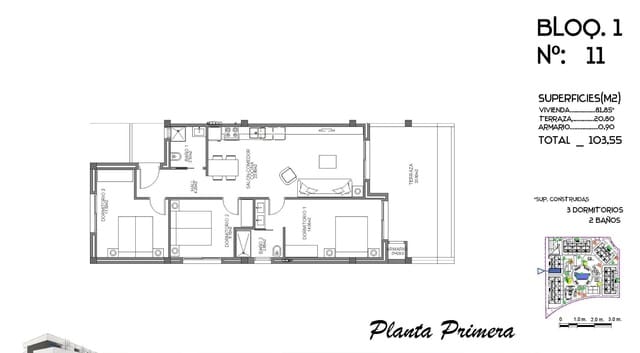 3 bedroom Apartment for sale in Guardamar del Segura with pool - € 238,000 (Ref: 9862853)