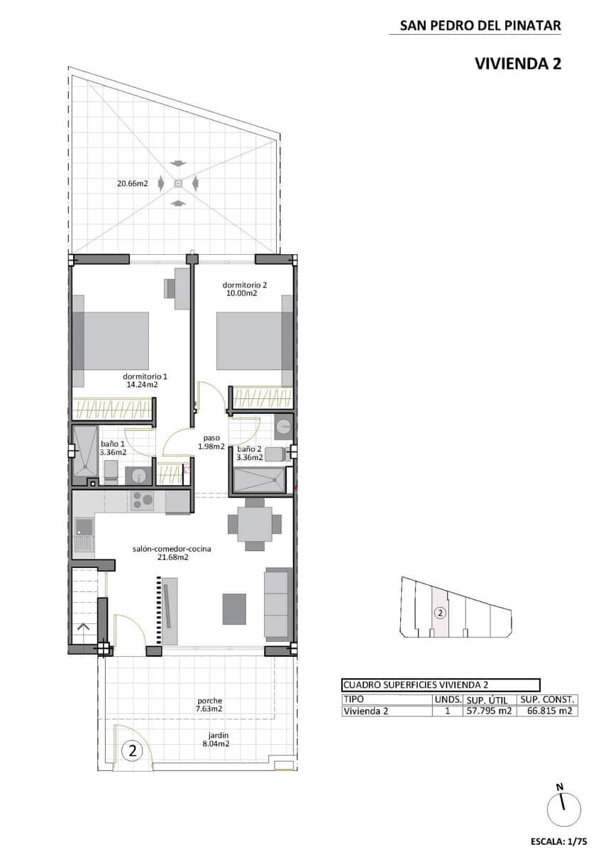 2 soverom Rekkehus til salgs i San Pedro del Pinatar med svømmebasseng - € 299 950 (Ref: 9862942)