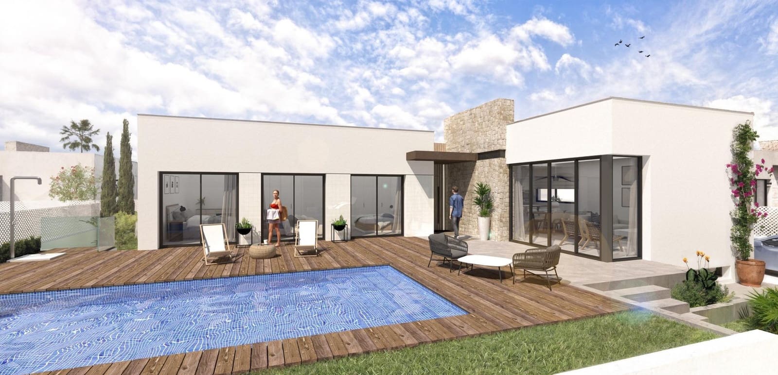 Chalet de 3 habitaciones en Los Alcázares en venta con piscina - 827.000 € (Ref: 9863083)