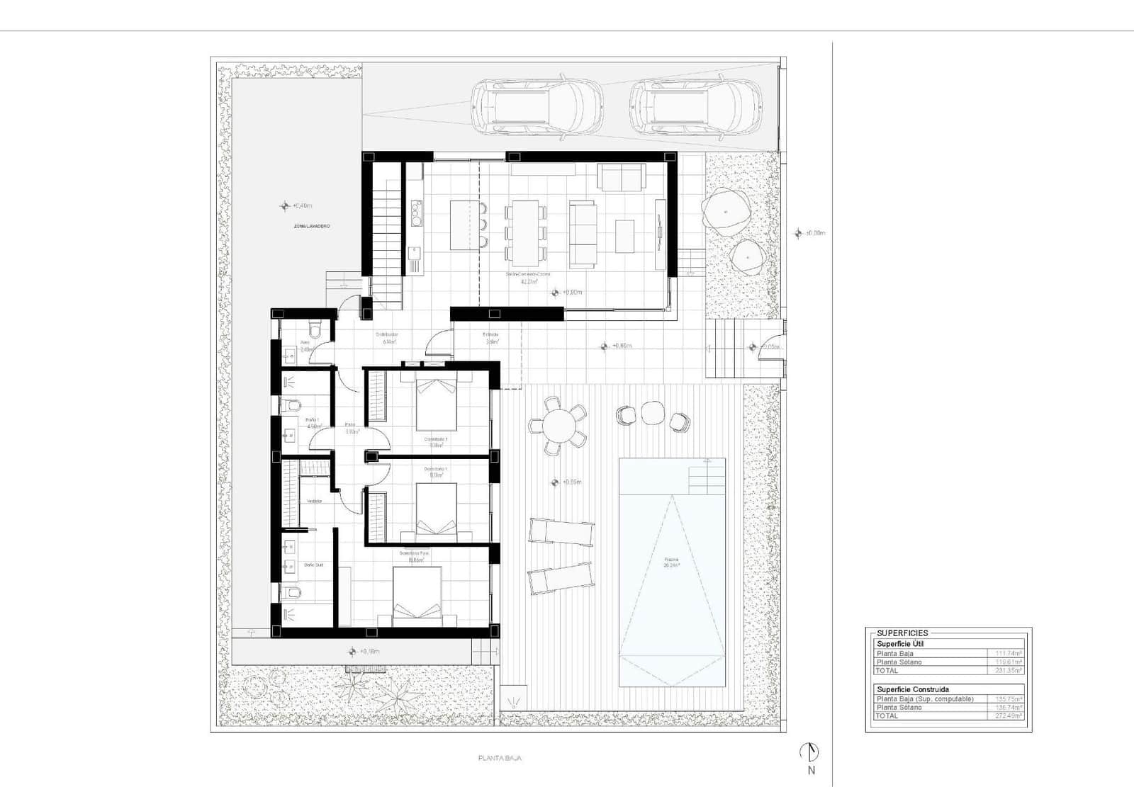 Chalet de 3 habitaciones en Los Alcázares en venta con piscina - 827.000 € (Ref: 9863083)