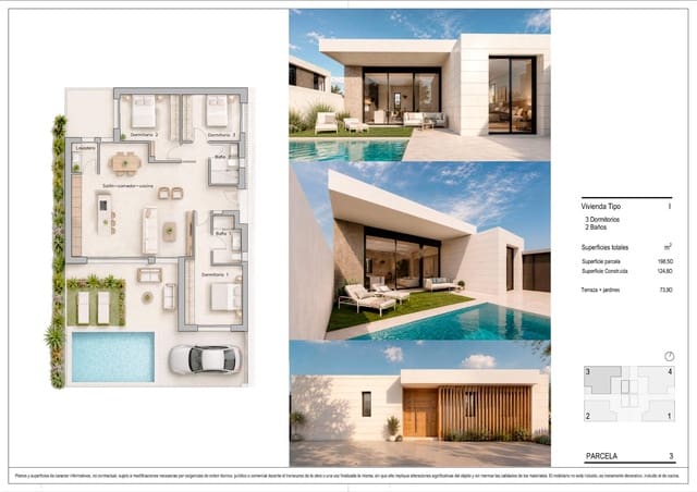 3 soveværelse Villa til salg i Pilar de la Horadada med swimmingpool garage - € 475.000 (Ref: 9936937)