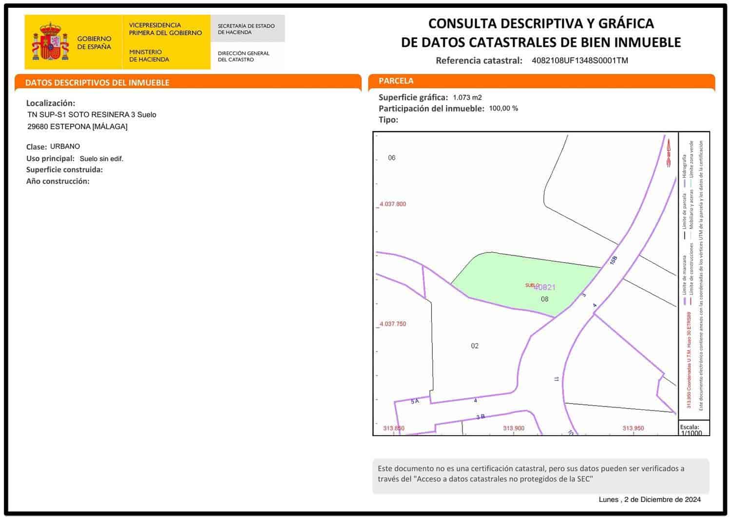 Landgrundstück zu verkaufen in Estepona - 350.000 € (Ref: 9733492)