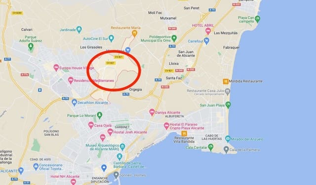 Tomt till salu i Villafranqueza, Alicante stad - 180 000 € (Ref: 8799442)