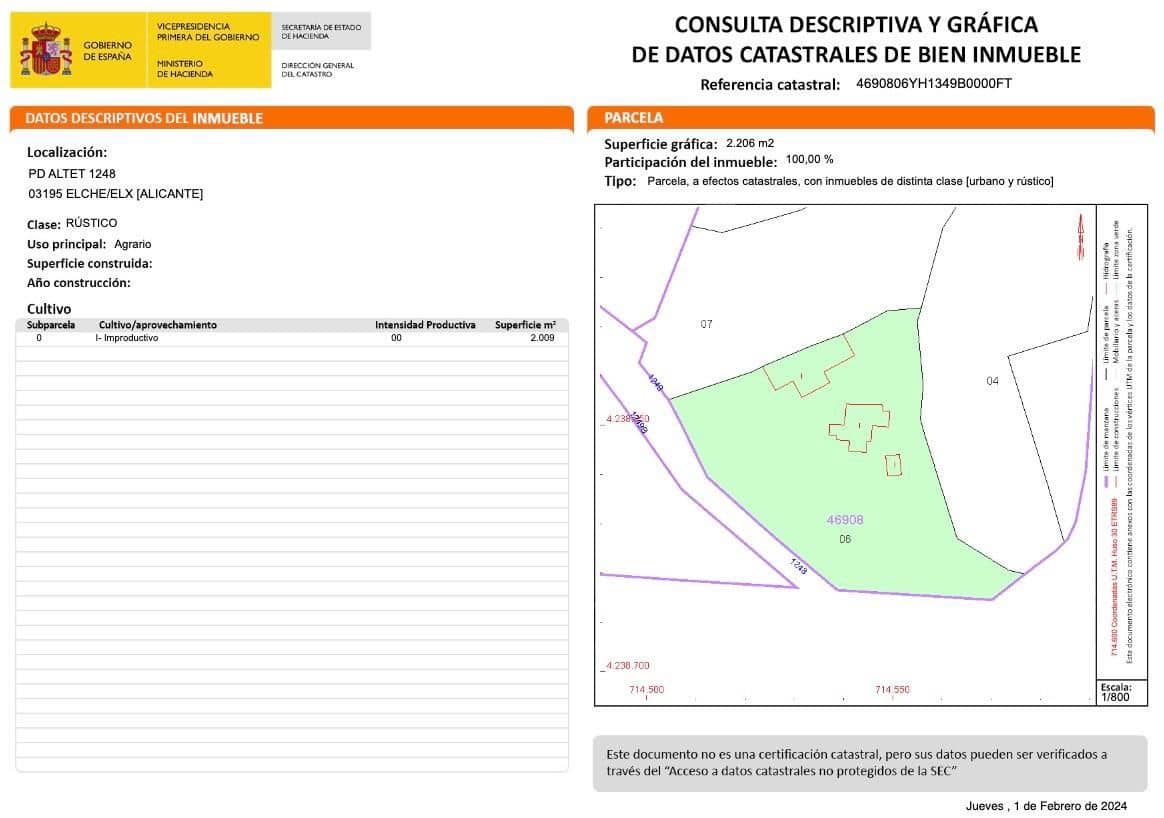 Finca/Landehus til salg i Elche / Elx - € 149.900 (Ref: 8799451)