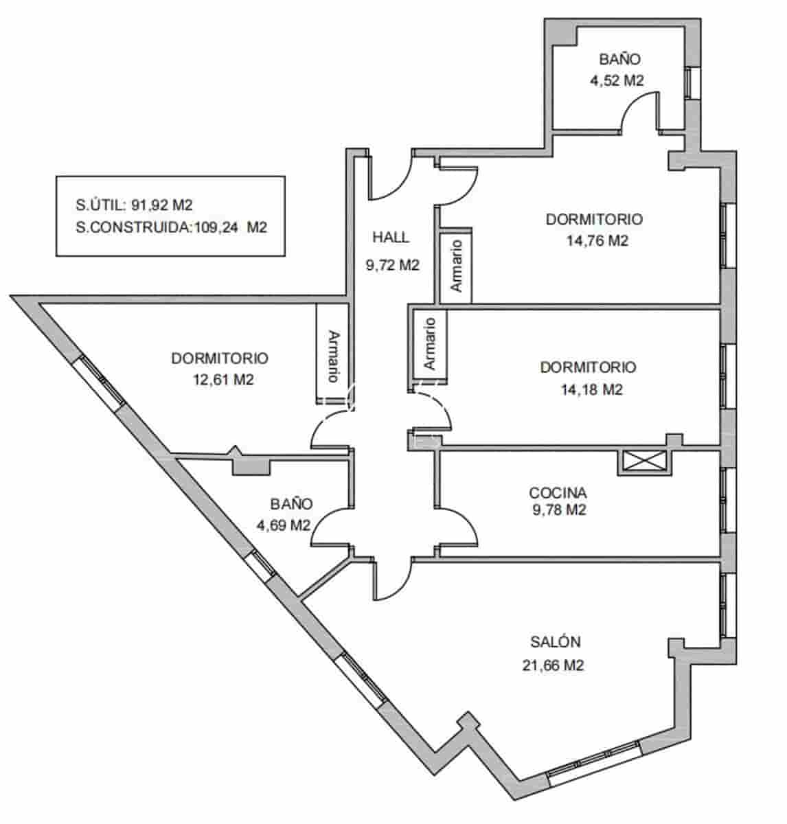 3 bedroom Flat for sale in Gijon with garage - € 210,000 (Ref: 9877110)