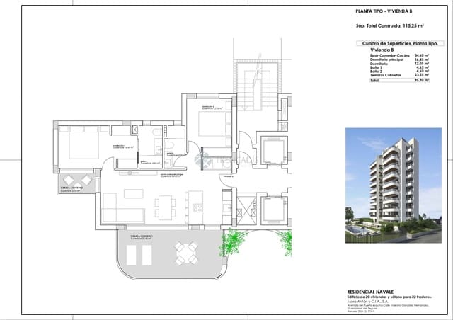 2 Zimmer Apartment zu verkaufen in Guardamar del Segura mit Pool Garage - 259.000 € (Ref: 9378338)