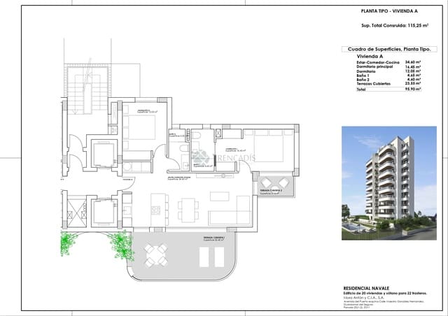 2 Zimmer Apartment zu verkaufen in Guardamar del Segura mit Pool Garage - 259.000 € (Ref: 9378338)