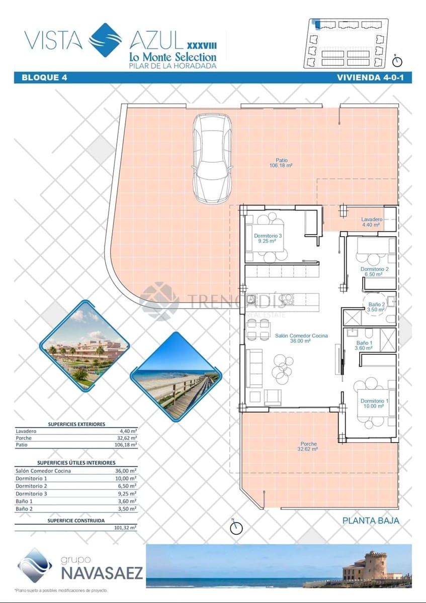 3 Zimmer Apartment zu verkaufen in Pilar de la Horadada mit Pool Garage - 299.900 € (Ref: 9398895)