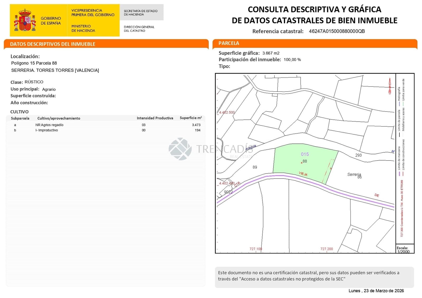 Undeveloped Land for sale in Torres Torres - € 12,500 (Ref: 9707625)