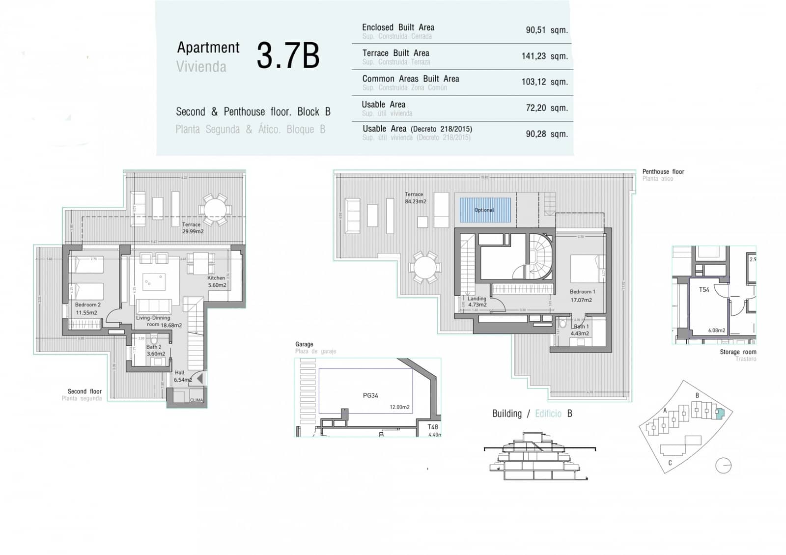 2 sovrum Takvåning till salu i Estepona med pool garage - 570 000 € (Ref: 7091187)