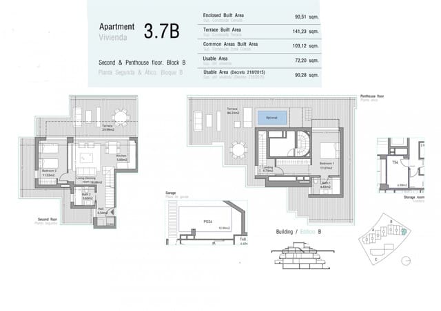 2 soveværelse Penthouse til salg i Estepona med swimmingpool garage - € 570.000 (Ref: 7091187)